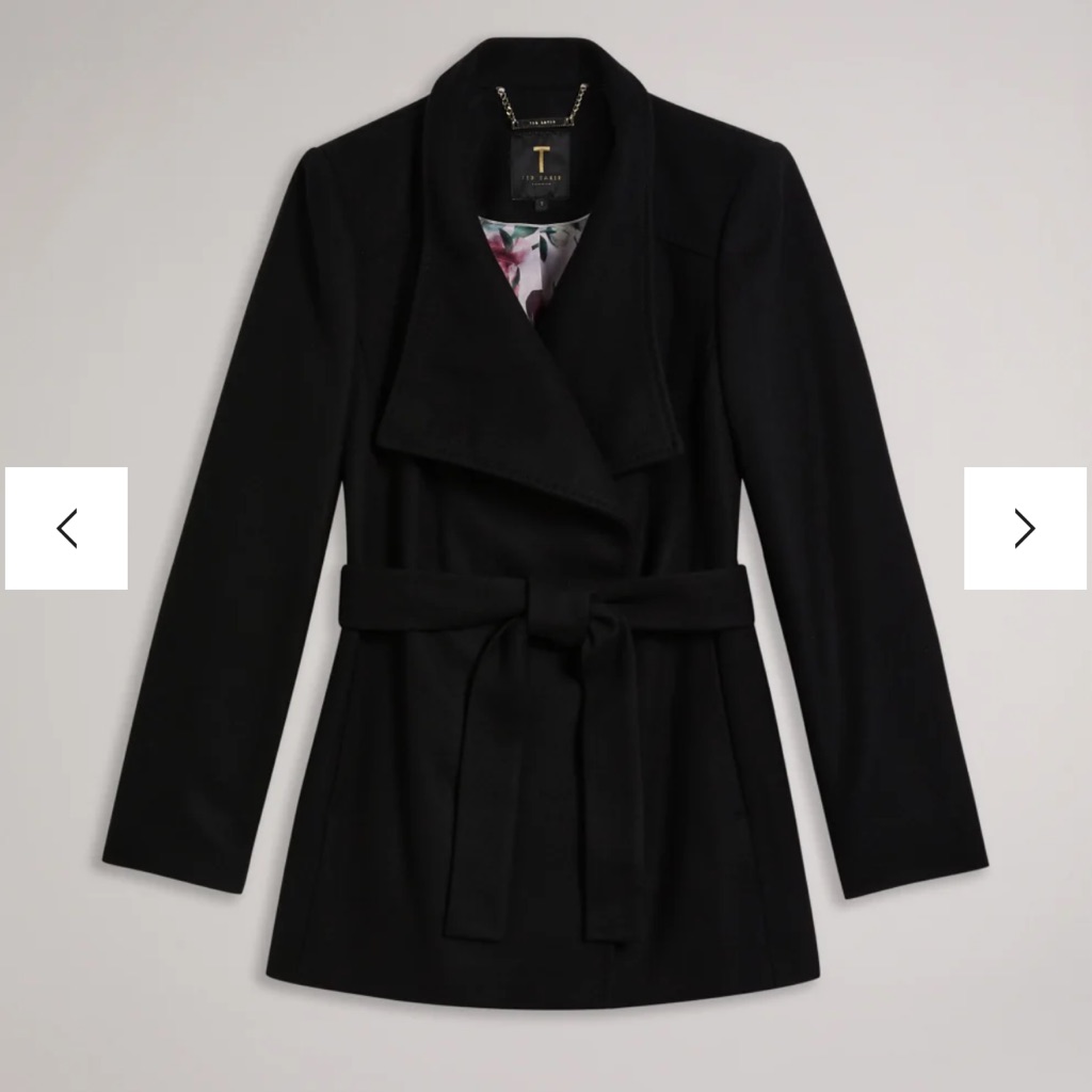 Ted Baker Rytaa Short Wool Coat, Black, Size 2